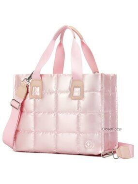 Padded Quilted Tote Bag, Laptop Bag, Waterproof Nylon Travel Tote